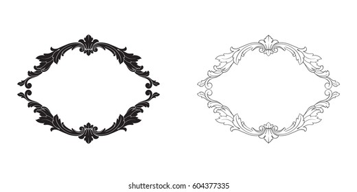 Baroque vector set of vintage elements for design. Decorative design element filigree calligraphy vector. You can use for wedding decoration of greeting card and laser cutting.