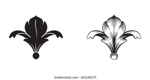 Baroque vector set of vintage elements for design. Decorative design element filigree calligraphy vector. You can use for wedding decoration of greeting card and laser cutting.