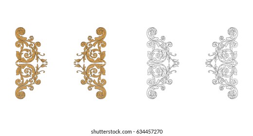 Baroque vector set of vintage elements for design. Decorative design element filigree calligraphy vector. You can use for wedding decoration of greeting card and laser cutting.