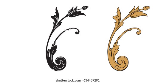 Baroque vector set of vintage elements for design. Decorative design element filigree calligraphy vector. You can use for wedding decoration of greeting card and laser cutting.