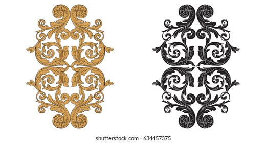 Baroque vector set of vintage elements for design. Decorative design element filigree calligraphy vector. You can use for wedding decoration of greeting card and laser cutting.