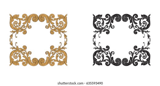Baroque vector set of vintage elements for design. Decorative design element filigree calligraphy vector. You can use for wedding decoration of greeting card and laser cutting.