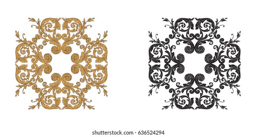 Baroque vector set of vintage elements for design. Decorative design element filigree calligraphy vector. You can use for wedding decoration of greeting card and laser cutting.