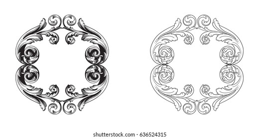 Baroque vector set of vintage elements for design. Decorative design element filigree calligraphy vector. You can use for wedding decoration of greeting card and laser cutting.