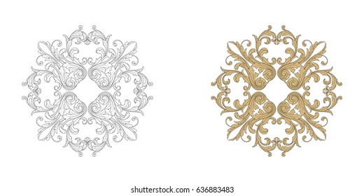 Baroque vector set of vintage elements for design. Decorative design element filigree calligraphy vector. You can use for wedding decoration of greeting card and laser cutting.
