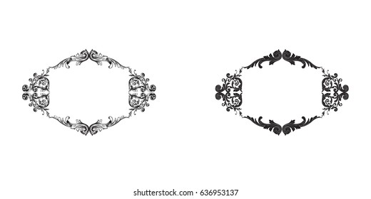 Baroque vector set of vintage elements for design. Decorative design element filigree calligraphy vector. You can use for wedding decoration of greeting card and laser cutting.
