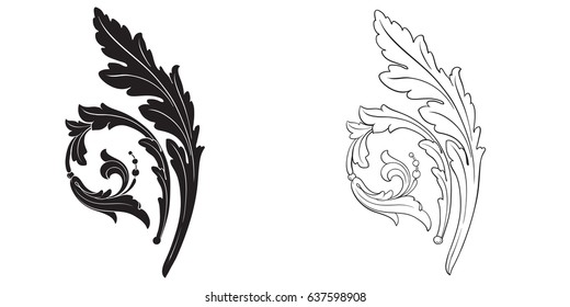 Baroque vector set of vintage elements for design. Decorative design element filigree calligraphy vector. You can use for wedding decoration of greeting card and laser cutting.