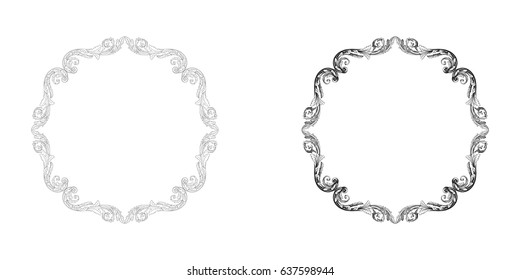 Baroque vector set of vintage elements for design. Decorative design element filigree calligraphy vector. You can use for wedding decoration of greeting card and laser cutting.