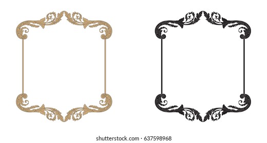 Baroque vector set of vintage elements for design. Decorative design element filigree calligraphy vector. You can use for wedding decoration of greeting card and laser cutting.