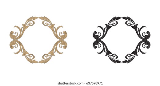 Baroque vector set of vintage elements for design. Decorative design element filigree calligraphy vector. You can use for wedding decoration of greeting card and laser cutting.