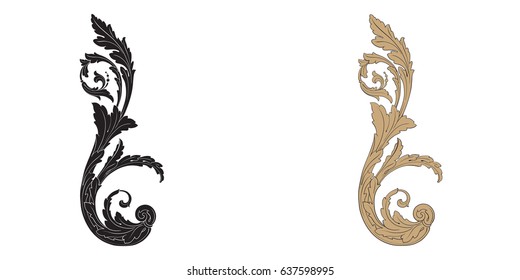 Baroque vector set of vintage elements for design. Decorative design element filigree calligraphy vector. You can use for wedding decoration of greeting card and laser cutting.