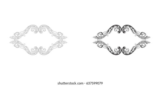 Baroque vector set of vintage elements for design. Decorative design element filigree calligraphy vector. You can use for wedding decoration of greeting card and laser cutting.
