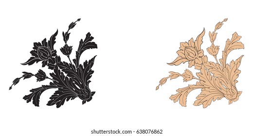 Baroque vector set of vintage elements for design. Decorative design element filigree calligraphy vector. You can use for wedding decoration of greeting card and laser cutting.