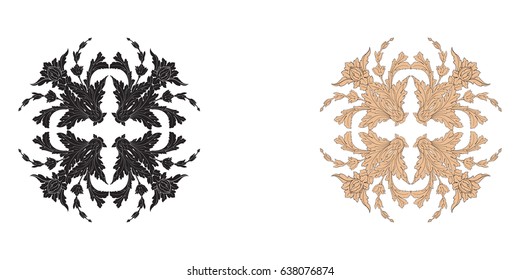 Baroque vector set of vintage elements for design. Decorative design element filigree calligraphy vector. You can use for wedding decoration of greeting card and laser cutting.