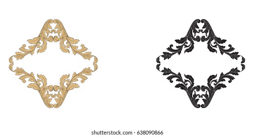 Baroque vector set of vintage elements for design. Decorative design element filigree calligraphy vector. You can use for wedding decoration of greeting card and laser cutting.