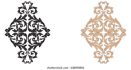 Baroque vector set of vintage elements for design. Decorative design element filigree calligraphy vector. You can use for wedding decoration of greeting card and laser cutting.