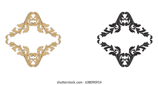 Baroque vector set of vintage elements for design. Decorative design element filigree calligraphy vector. You can use for wedding decoration of greeting card and laser cutting.