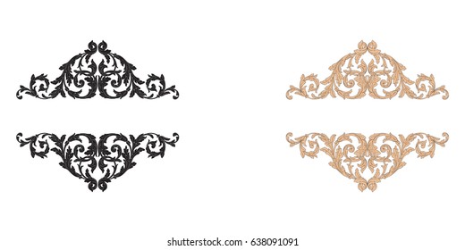Baroque vector set of vintage elements for design. Decorative design element filigree calligraphy vector. You can use for wedding decoration of greeting card and laser cutting.