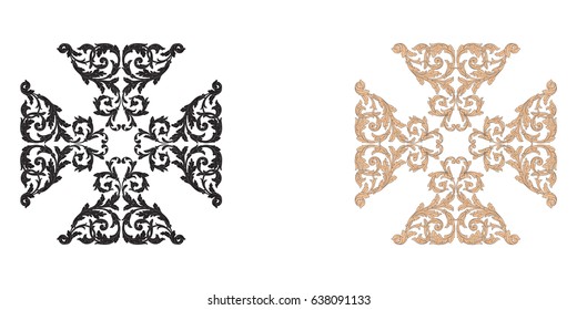 Baroque vector set of vintage elements for design. Decorative design element filigree calligraphy vector. You can use for wedding decoration of greeting card and laser cutting.