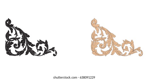 Baroque vector set of vintage elements for design. Decorative design element filigree calligraphy vector. You can use for wedding decoration of greeting card and laser cutting.