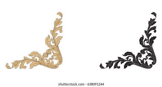 Baroque vector set of vintage elements for design. Decorative design element filigree calligraphy vector. You can use for wedding decoration of greeting card and laser cutting.