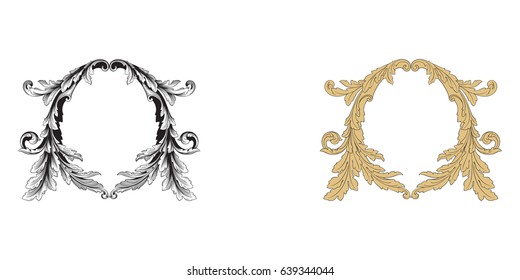 Baroque vector set of vintage elements for design. Decorative design element filigree calligraphy vector. You can use for wedding decoration of greeting card and laser cutting.