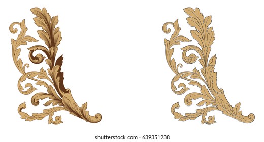 Baroque vector set of vintage elements for design. Decorative design element filigree calligraphy vector. You can use for wedding decoration of greeting card and laser cutting.
