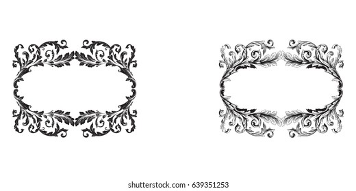 Baroque vector set of vintage elements for design. Decorative design element filigree calligraphy vector. You can use for wedding decoration of greeting card and laser cutting.