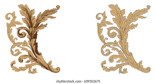 Baroque vector set of vintage elements for design. Decorative design element filigree calligraphy vector. You can use for wedding decoration of greeting card and laser cutting.