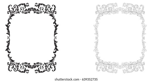 Baroque vector set of vintage elements for design. Decorative design element filigree calligraphy vector. You can use for wedding decoration of greeting card and laser cutting.