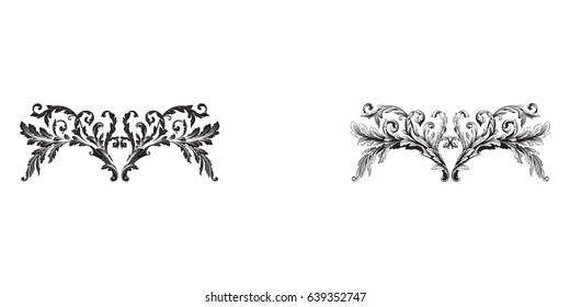 Baroque vector set of vintage elements for design. Decorative design element filigree calligraphy vector. You can use for wedding decoration of greeting card and laser cutting.