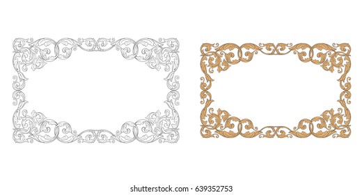 Baroque vector set of vintage elements for design. Decorative design element filigree calligraphy vector. You can use for wedding decoration of greeting card and laser cutting.