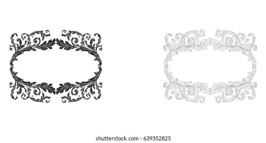 Baroque vector set of vintage elements for design. Decorative design element filigree calligraphy vector. You can use for wedding decoration of greeting card and laser cutting.