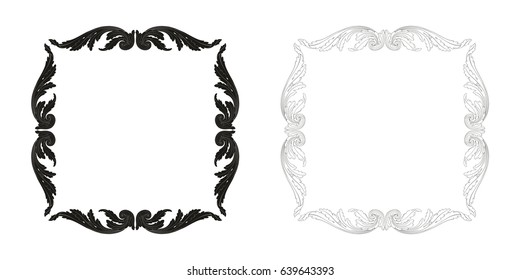 Baroque vector set of vintage elements for design. Decorative design element filigree calligraphy vector. You can use for wedding decoration of greeting card and laser cutting.