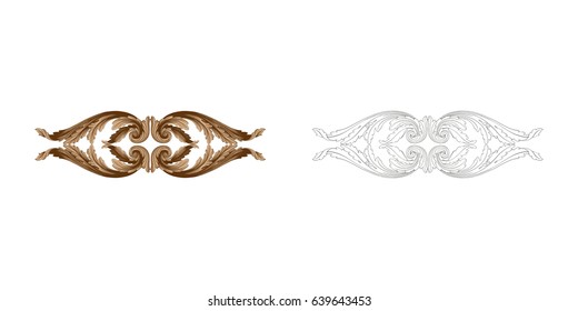 Baroque vector set of vintage elements for design. Decorative design element filigree calligraphy vector. You can use for wedding decoration of greeting card and laser cutting.