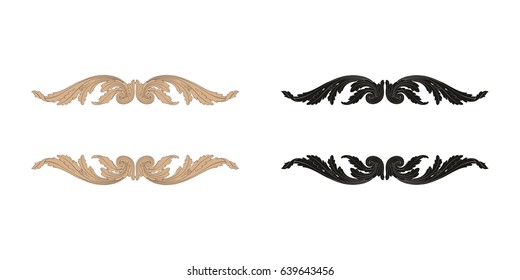 Baroque vector set of vintage elements for design. Decorative design element filigree calligraphy vector. You can use for wedding decoration of greeting card and laser cutting.