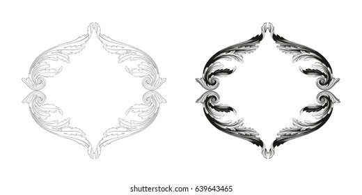 Baroque vector set of vintage elements for design. Decorative design element filigree calligraphy vector. You can use for wedding decoration of greeting card and laser cutting.
