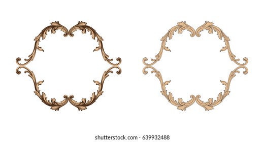Baroque vector set of vintage elements for design. Decorative design element filigree calligraphy vector. You can use for wedding decoration of greeting card and laser cutting.