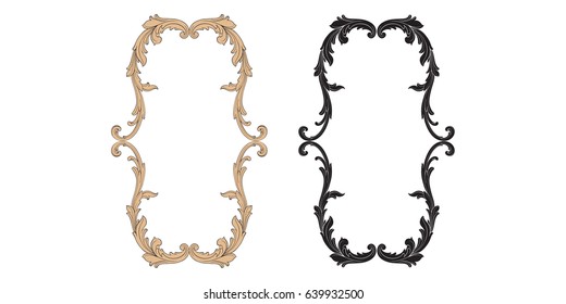 Baroque vector set of vintage elements for design. Decorative design element filigree calligraphy vector. You can use for wedding decoration of greeting card and laser cutting.