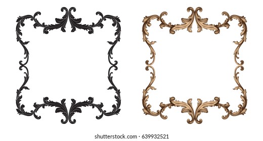 Baroque vector set of vintage elements for design. Decorative design element filigree calligraphy vector. You can use for wedding decoration of greeting card and laser cutting.