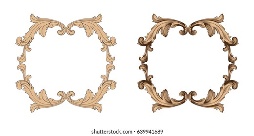 Baroque vector set of vintage elements for design. Decorative design element filigree calligraphy vector. You can use for wedding decoration of greeting card and laser cutting.