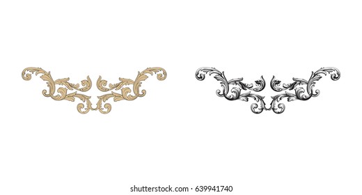 Baroque vector set of vintage elements for design. Decorative design element filigree calligraphy vector. You can use for wedding decoration of greeting card and laser cutting.