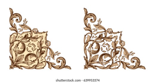 Baroque vector set of vintage elements for design. Decorative design element filigree calligraphy vector. You can use for wedding decoration of greeting card and laser cutting.