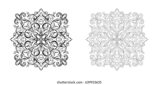 Baroque vector set of vintage elements for design. Decorative design element filigree calligraphy vector. You can use for wedding decoration of greeting card and laser cutting.