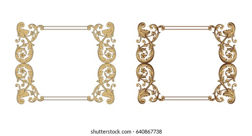 Baroque vector set of vintage elements for design. Decorative design element filigree calligraphy vector. You can use for wedding decoration of greeting card and laser cutting.