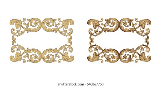 Baroque vector set of vintage elements for design. Decorative design element filigree calligraphy vector. You can use for wedding decoration of greeting card and laser cutting.