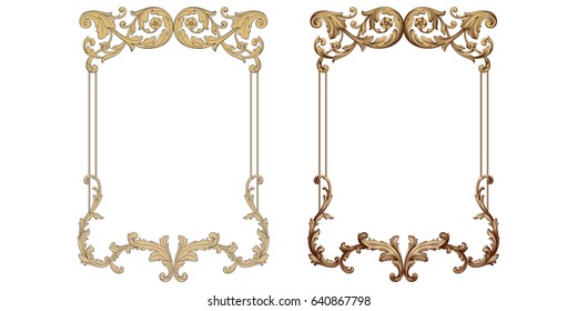 Baroque vector set of vintage elements for design. Decorative design element filigree calligraphy vector. You can use for wedding decoration of greeting card and laser cutting.