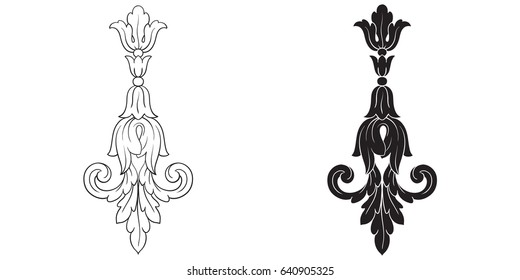 Baroque vector set of vintage elements for design. Decorative design element filigree calligraphy vector. You can use for wedding decoration of greeting card and laser cutting.