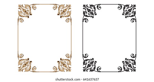 Baroque vector set of vintage elements for design. Decorative design element filigree calligraphy vector. You can use for wedding decoration of greeting card and laser cutting.