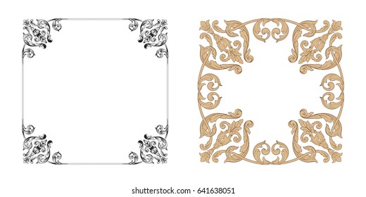 Baroque vector set of vintage elements for design. Decorative design element filigree calligraphy vector. You can use for wedding decoration of greeting card and laser cutting.